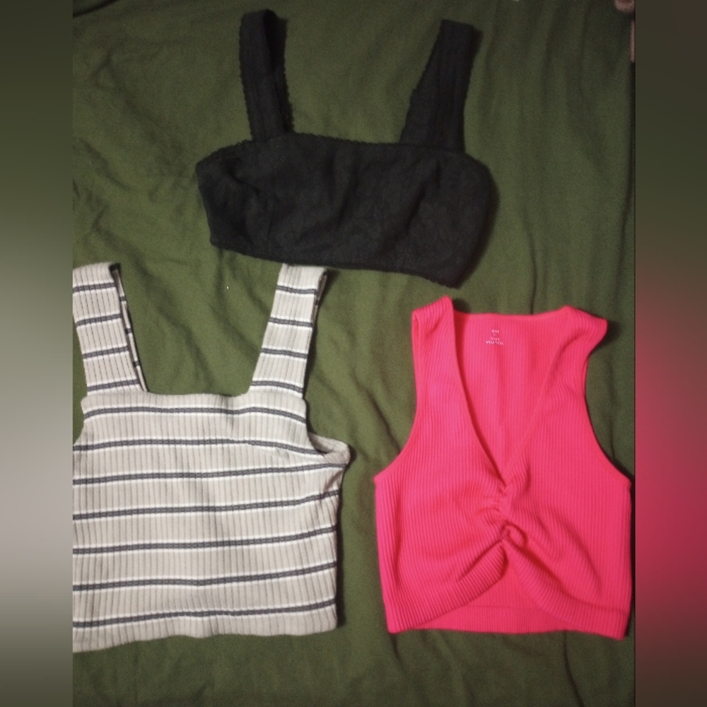 Trendy Women's Crop Tops - Black, Grey, Pink